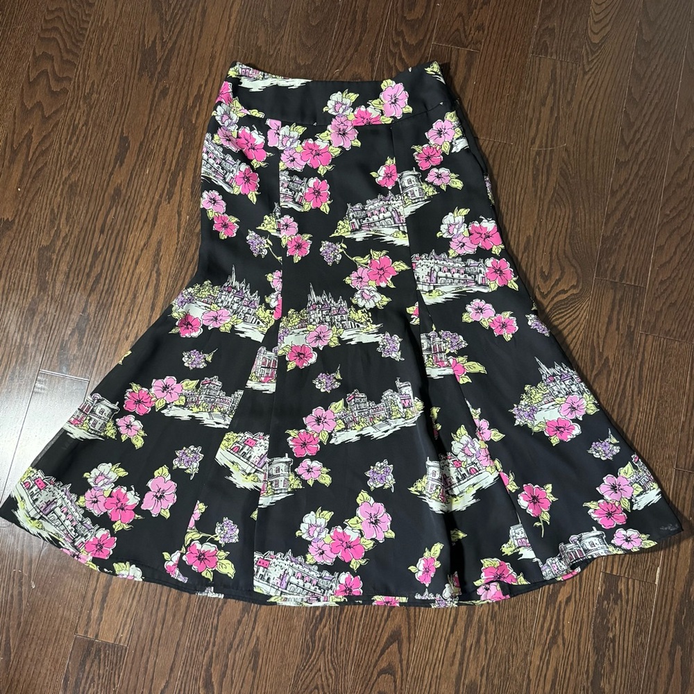 Floral Black and Pink Skirt
